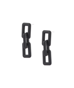 Matte Colored Chain Driop Earings ES700232 BLACK